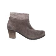 Taupe dames enkellaars met metalen afwerking Mephisto , Gray , Dames