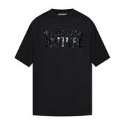 T-shirt met bedrukt logo Versace Jeans Couture , Black , Heren