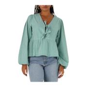 Groene Gestreepte Blouse Esmee Neo Noir , Green , Dames