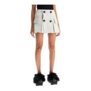 Uitlopende Minirok met Geïntegreerde Shorts Sacai , Gray , Dames