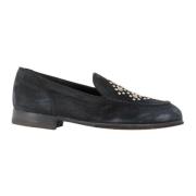 Zwarte Suède Studs Loafers Alberto Fasciani , Black , Dames