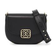 Mini Bay Tas met Gouden Monogram Strathberry , Black , Dames