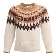 Fair Isle Pullover Sweater Veronica Beard , Beige , Dames