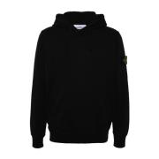 Zwarte Katoenen Hoodie Sweater Stone Island , Black , Heren