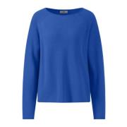 Fijne katoenen O-Neck Pullover Fynch-Hatton , Blue , Dames