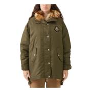 Militair Groene Parka met Afneembare Vest Ermanno Scervino , Green , D...