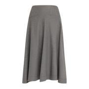 Effen Gebreide Midi Rok Veronica Beard , Gray , Dames