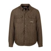 Bruine Dubbelzijdige Jas Shirt MC2 Saint Barth , Brown , Heren