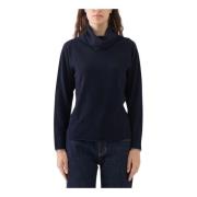 Navy Blue Wol Zijde Kasjmier Fietser Le Tricot Perugia , Blue , Dames