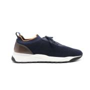 Blauwe Mesh Sneakers Santoni , Blue , Heren