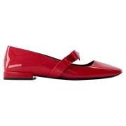 Leather flats Versace , Red , Dames