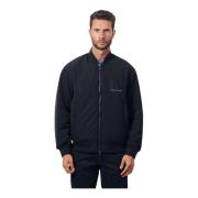 Blauwe Jassen met Logo Fullzip Zakken Armani Exchange , Blue , Heren