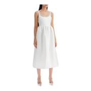 Kristalversierde Uitlopende Taffeta Midi Jurk Self Portrait , White , ...