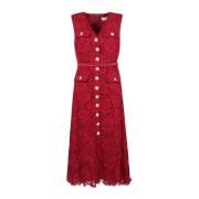 Elegante Kant Midi Jurk Self Portrait , Red , Dames