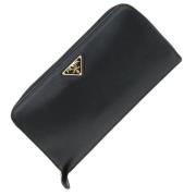 Pre-owned Leather wallets Prada Vintage , Black , Dames