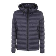 Korte Blauwe Nylon Hoodiejas Peuterey , Blue , Heren