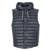 Blauwe Gewatteerde Gewatteerde Vest met Capuchon Herno , Blue , Heren