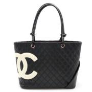 Pre-owned Leather totes Chanel Vintage , Black , Dames