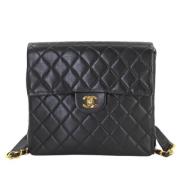 Pre-owned Leather chanel-bags Chanel Vintage , Black , Dames