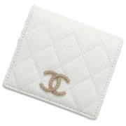 Pre-owned Leather wallets Chanel Vintage , White , Dames