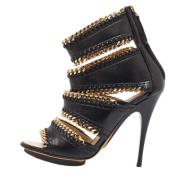 Pre-owned Leather sandals Giuseppe Zanotti Pre-owned , Black , Dames