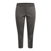 Chino Broek Donkere Schaduw Geknipte Lengte Kaffe Curve , Gray , Dames