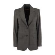 Tijdloze Blazer met één Rij Knopen Max Mara , Gray , Dames