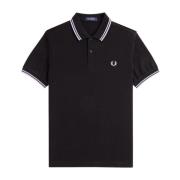 Slim Fit Twin Tipped Polo Fred Perry , Black , Heren