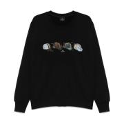 Zwarte Fietshelm Print Sweater Paul Smith , Black , Heren