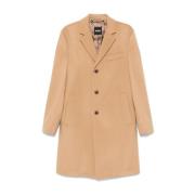 Beige Wol-Kasjmiermix Jas Fleece Hugo Boss , Beige , Heren