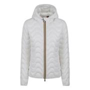 Witte Gewatteerde Korte Jas K-Way , White , Dames