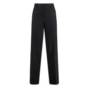 Pinstriped Wool Trousers Michael Kors , Gray , Dames