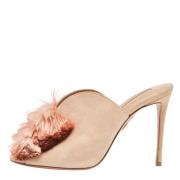 Pre-owned Suede mules Aquazzura Pre-owned , Pink , Dames