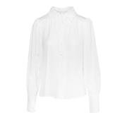 Elegante Geweven Witte Blouse Top Hést , White , Dames