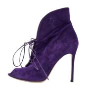 Pre-owned Suede boots Gianvito Rossi Pre-owned , Purple , Dames