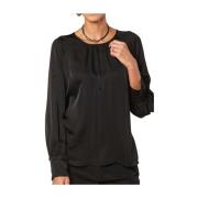 Elegante Viscose Winter Shirt Carla Mason's , Black , Dames