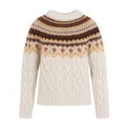 Lichtbeige Crewneck Sweater Moncler , Multicolor , Dames