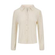 Kanten Blouse Lange Mouw Zusss , Beige , Dames