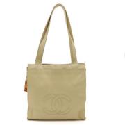 Pre-owned Leather totes Chanel Vintage , Beige , Dames