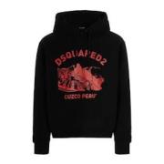 Stijlvolle Hoodie voor Mannen Dsquared2 , Black , Heren