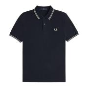 Twin Tipped Polo in Marineblauw/Zilver/Grijs Fred Perry , Blue , Heren