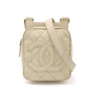 Pre-owned Leather crossbody-bags Chanel Vintage , Beige , Dames