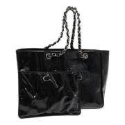 Pre-owned Leather totes Chanel Vintage , Black , Dames