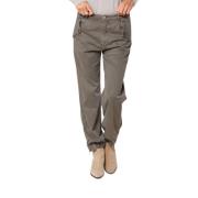 Cargo Broek in Satijn Stretch met Curvy Fit Mason's , Gray , Dames