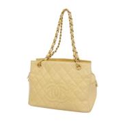 Pre-owned Leather chanel-bags Chanel Vintage , Beige , Dames