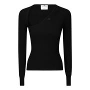 Ribgebreide Top Courrèges , Black , Dames