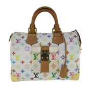 Pre-owned Canvas handbags Louis Vuitton Vintage , White , Dames