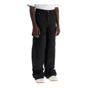 Canvas Timmerman Broek met Knielompen Off White , Black , Heren