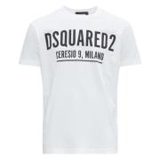 Casual Katoenen T-Shirt voor Mannen Dsquared2 , White , Heren