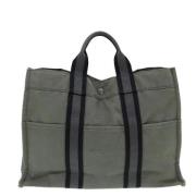 Pre-owned Canvas handbags Hermès Vintage , Gray , Dames